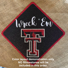 Load image into Gallery viewer, Glitter Grad Cap Topper: Texas Tech - Red Raiders
