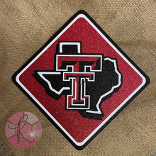 Load image into Gallery viewer, Glitter Grad Cap Topper: Texas Tech - Red Raiders