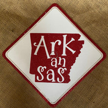 Load image into Gallery viewer, Glitter Grad Cap Topper: University of Arkansas - Razorbacks
