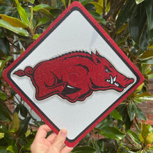 Load image into Gallery viewer, Glitter Grad Cap Topper: University of Arkansas - Razorbacks
