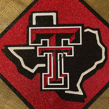 Load image into Gallery viewer, Glitter Grad Cap Topper: Texas Tech - Red Raiders