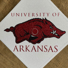 Load image into Gallery viewer, Glitter Grad Cap Topper: University of Arkansas - Razorbacks
