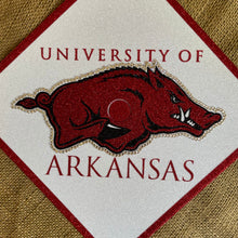 Load image into Gallery viewer, Glitter Grad Cap Topper: University of Arkansas - Razorbacks