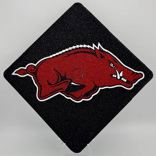 Bold Boards Glitter Graduation Cap Topper: University of Arkansas