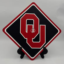 Load image into Gallery viewer, Grad Cap Topper Design Decorated Oklahoma University - Matte Finish - OU - Sooners