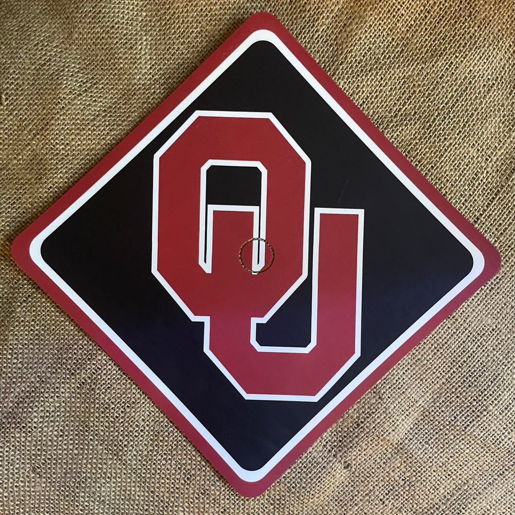 Grad Cap Topper Custom Design Decorated  University of Oklahoma - Matte Finish - OU - Sooners