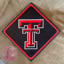 Load image into Gallery viewer, Grad Cap Topper Design Decorated  Texas Tech - Matte Finish - Red Raiders