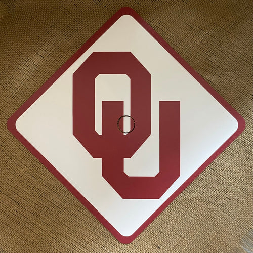 Grad Cap Topper Design Decorated  Oklahoma University - Matte Finish - OU - Sooners