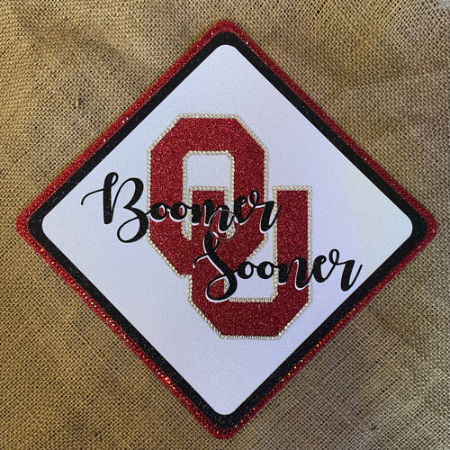 Glitter Grad Cap Topper: University of Oklahoma